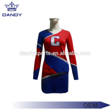 Costume de pom-pom girl bleu Logo personnalisé