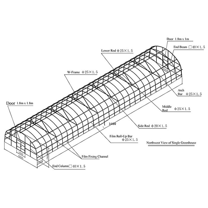 Long Life Prefabricated Simple Structure Tunnel Greenhouse