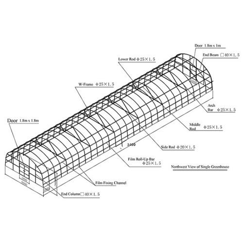 Invernadero de túnel de estructura simple prefabricada de larga duración