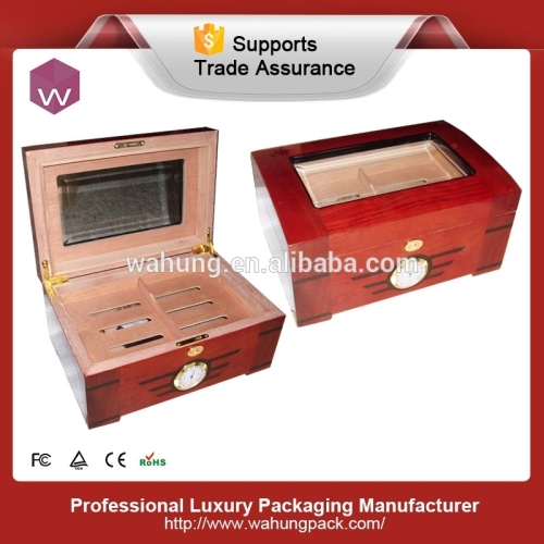 High lacquered custom cigar humidors wood box with humidifier