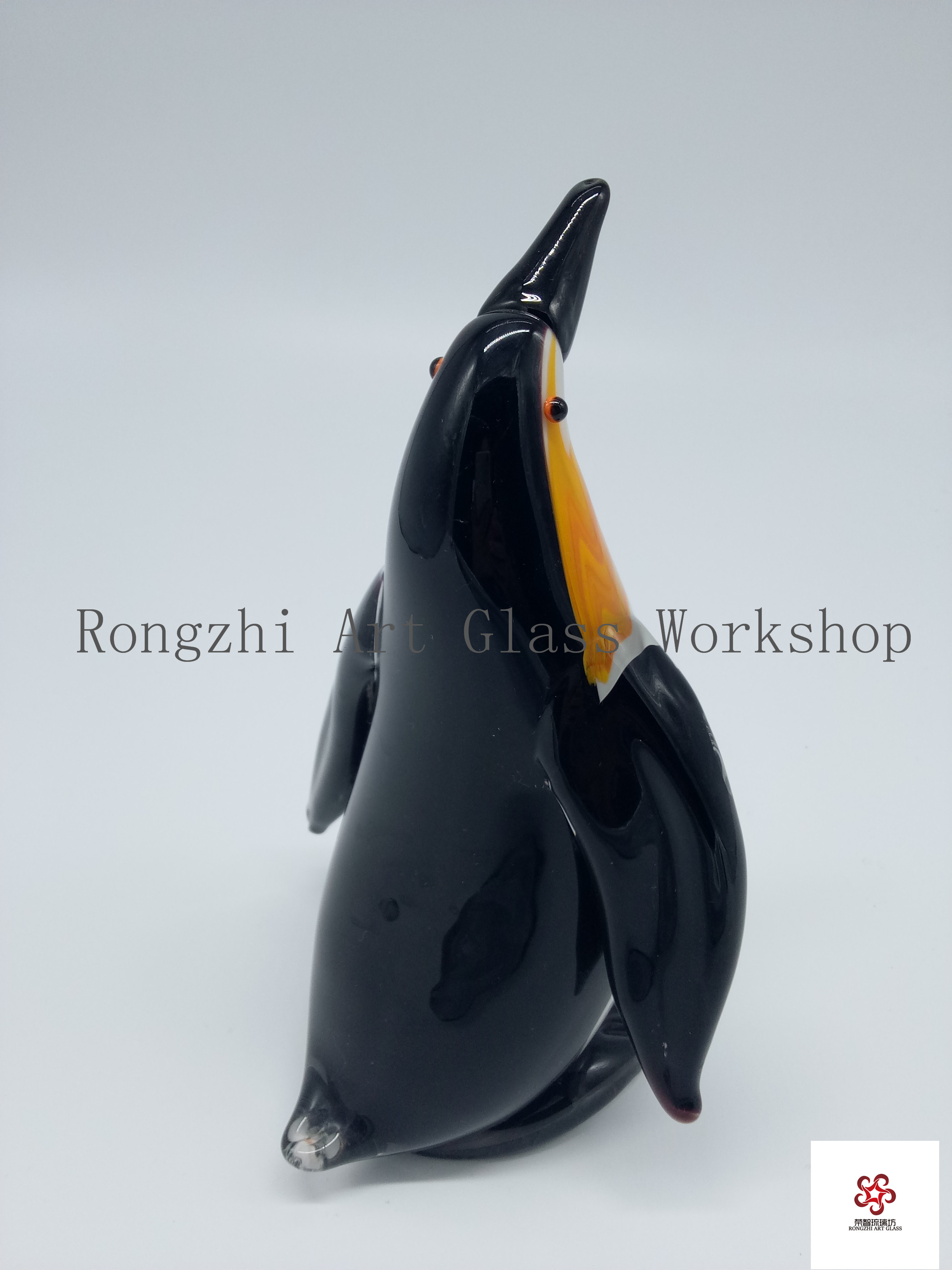 Blown Glass Penguin Sculpture