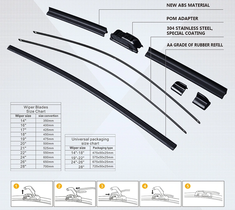 OE Quality Auto Window Windscreen Car Windshield Wiper Blade Top Seller Banana Type