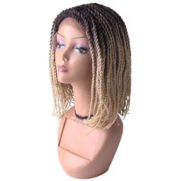 Cheap blonde wig, braided and twisted ombre blonde lace front wig