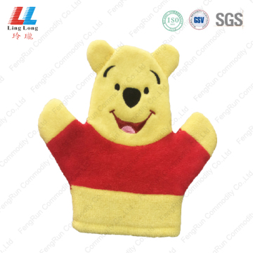 Pooh style animal children bath gloves