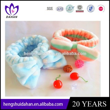 Soft microfiber coral fleece bowknot stretchy hairlace