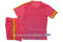 Training clothes pink color, polyester soccer jersey cheap, customize t shirts