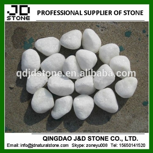 3-5cm snow white pebble/ white round pebble stone for sale