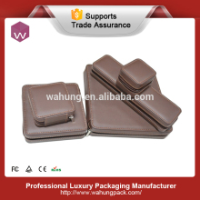 new brown color faux leather jewellry ring boxes