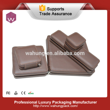 new brown color faux leather jewellry ring boxes