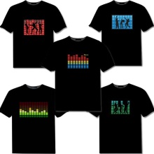 Factory Supply Unique Design Rock Music T-Shirts with LED Lights