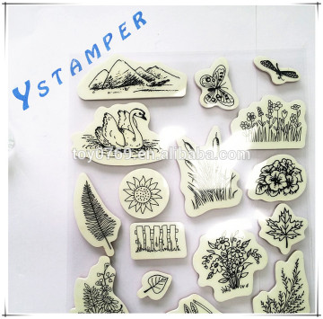 Flower rubber stamp sunshine cling stamp durable rubber stamp