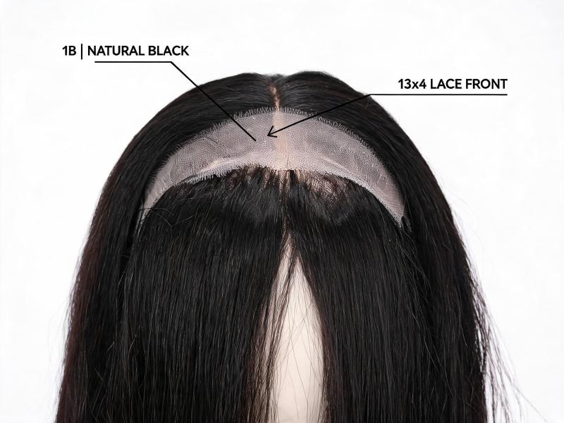 Natural Black 13x4 Lace Front Wig 100% Human Hair