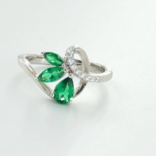 S925 Sterling Silver 5A Grade Emerald Rings