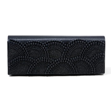 Hot sale black satin pearl wallets for women online india