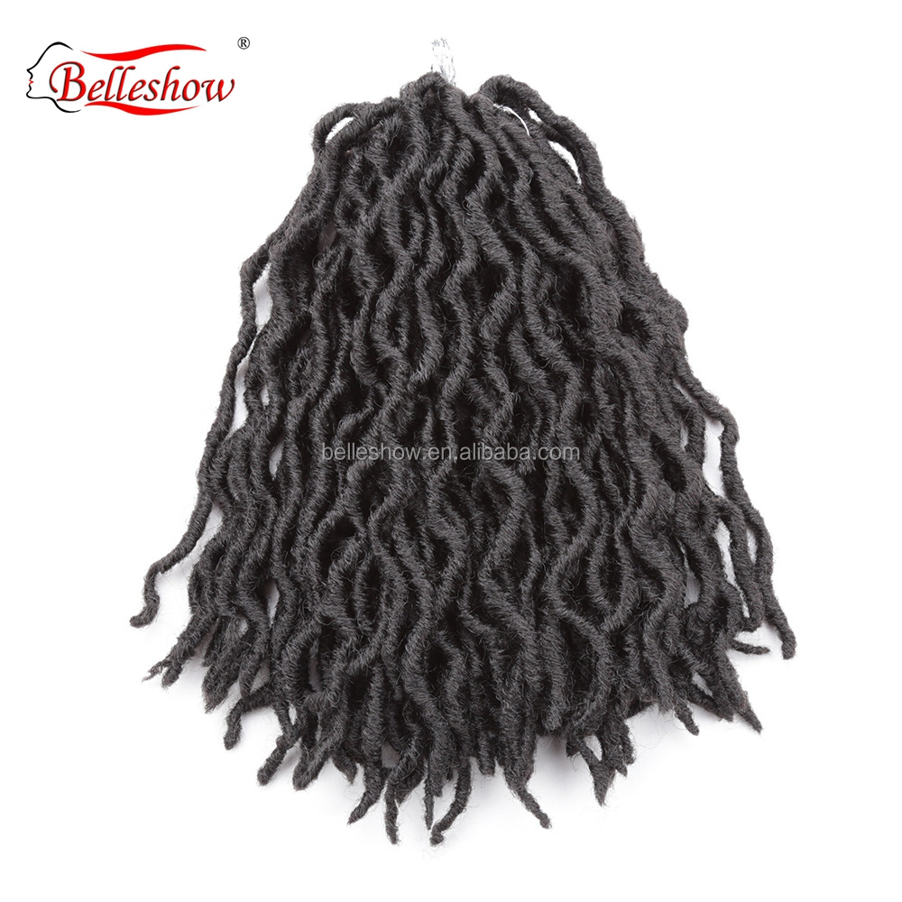 Hot sell new 12 inch Crochet Goddess Locs Hair Extensions Faux Locs Curly Braids Hair wave short gypsy locs
