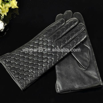 Male embroidered gloves stock sheepskin leather gloves