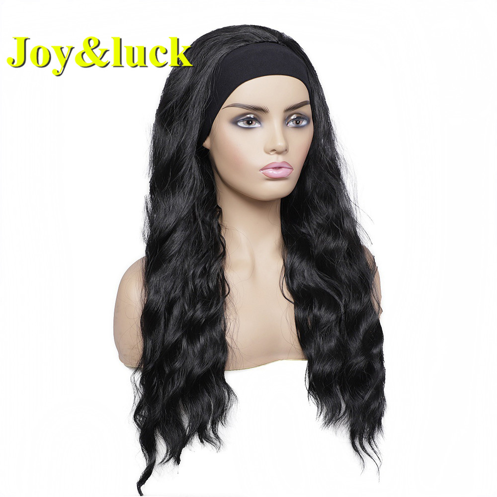 Finger Wave Head Band Wigs For Women Wholesale Scarf  Black Hairband Natural Long Water Wave Headband Wig Synthetic Hair Wigs