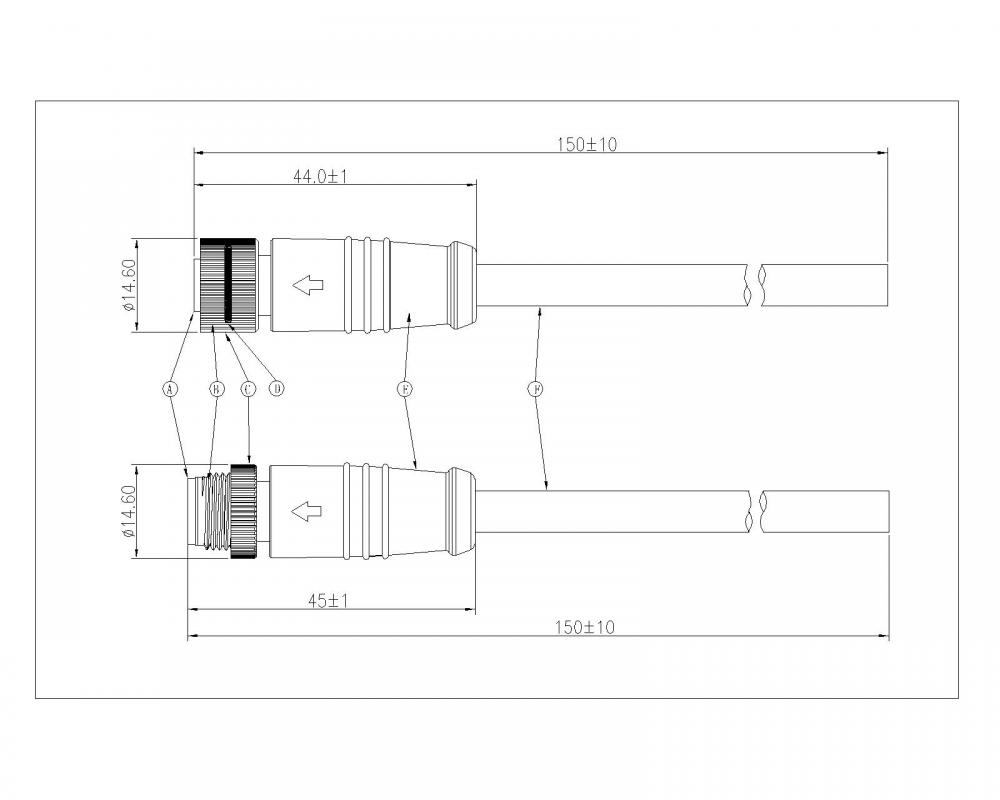 M12B Verticale metalen moeren Waterdichte connector