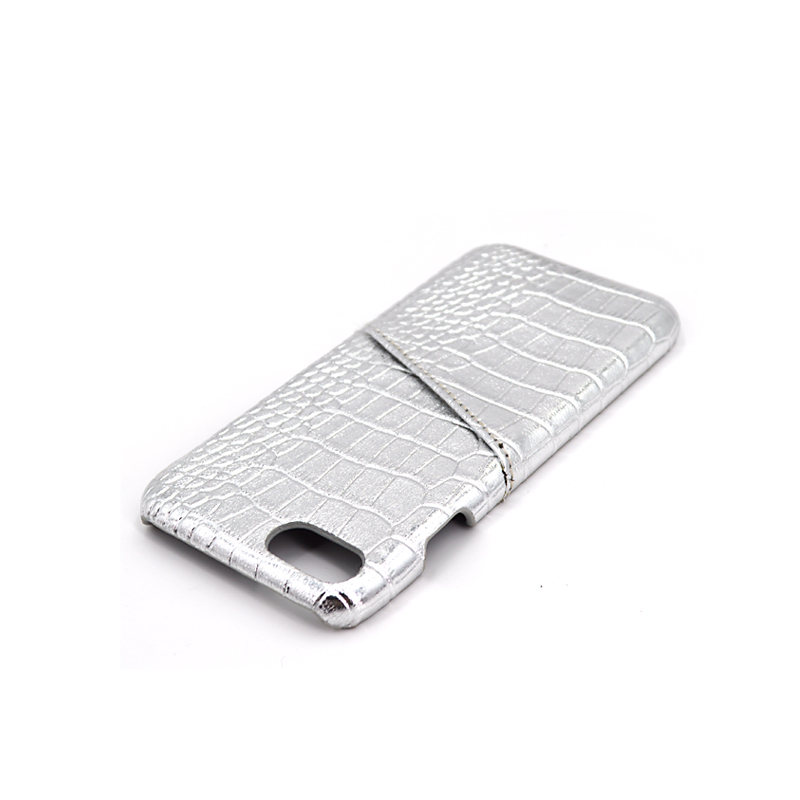 Capa de telefone de suporte de cartão de couro de crocodilo para Iphone