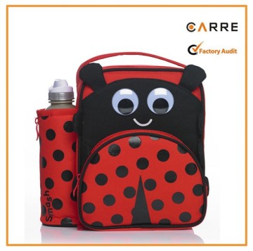 cute insulated owl shape kids lunch bag with bottle holder