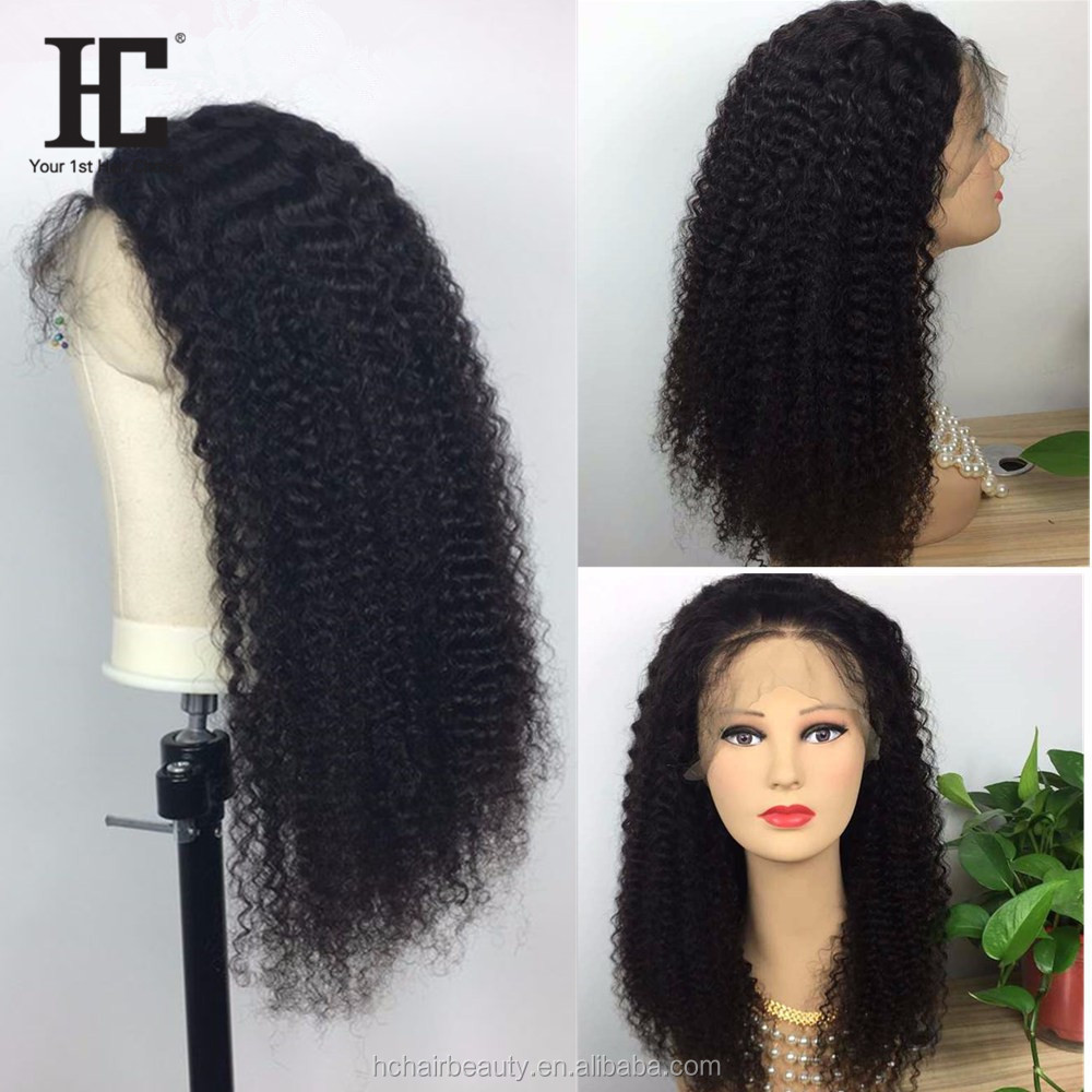 Afro Kinky Curly Wig 360 Lace Front Human Hair Wig Pre-Plucked With Baby Hair Brazilian Remy Human Hair Wig For Black Women