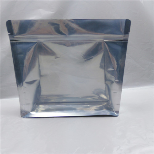 Quad stand up zipper block square flat bottom pouch clear plastic bag
