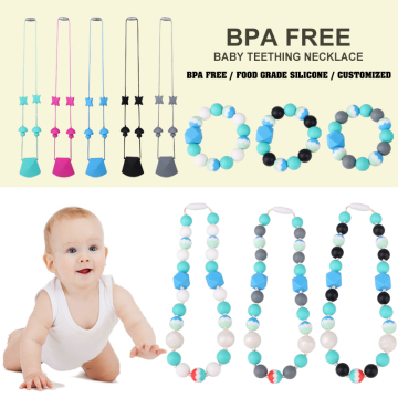 Round beaded fashional silicone baby necklace
