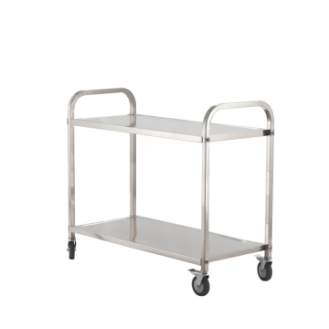 Stainless Steel Two Layer Dining Trolley For Hotels
