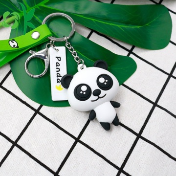 Customizd 3D Panda Silicone Soft PVC Metal Keychain