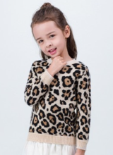 Lovely Leopard Printing Kid Cashmere Sweater