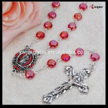 8mm red faceted crystal rosary,crystal rosary necklace
