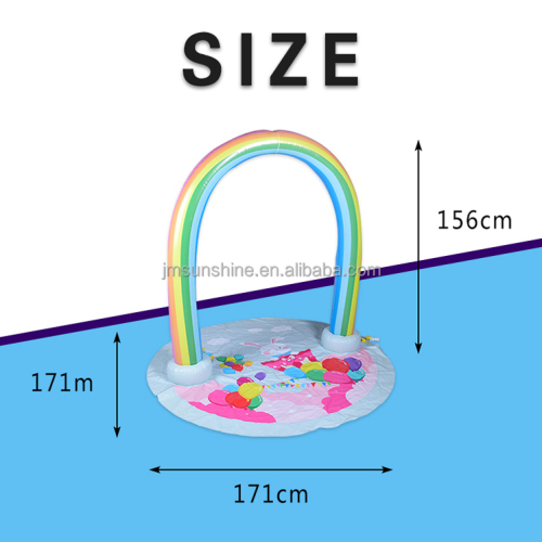 Groothandel gigantische opblaasbare regenboog boog sprinkler water mat