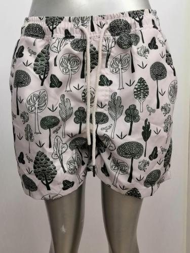 Tree print men's beach shorts