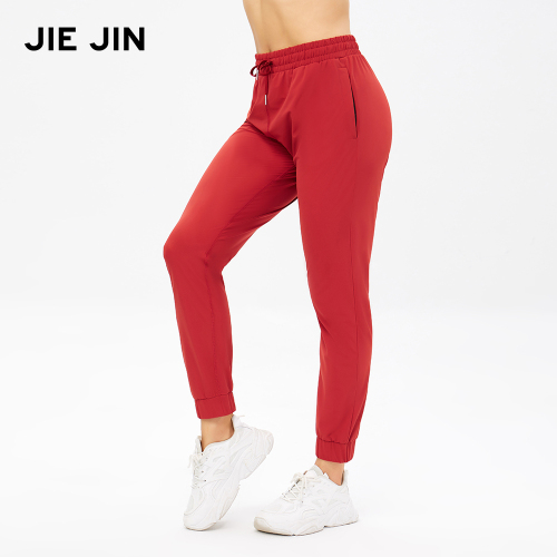 In stock womens high waist drawstring blank sweat pants jogger pants with pocket yoga leggings wholesale