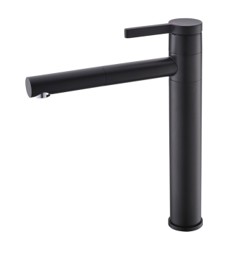 Single hole basin faucet in bathroom