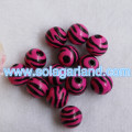 10/12/16 / 20MM Acrílico Redondo Rayas Cebra Pony Ball Beads