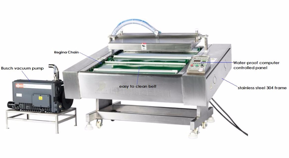 Automatic plastic pouch vacuum sealer conveyor