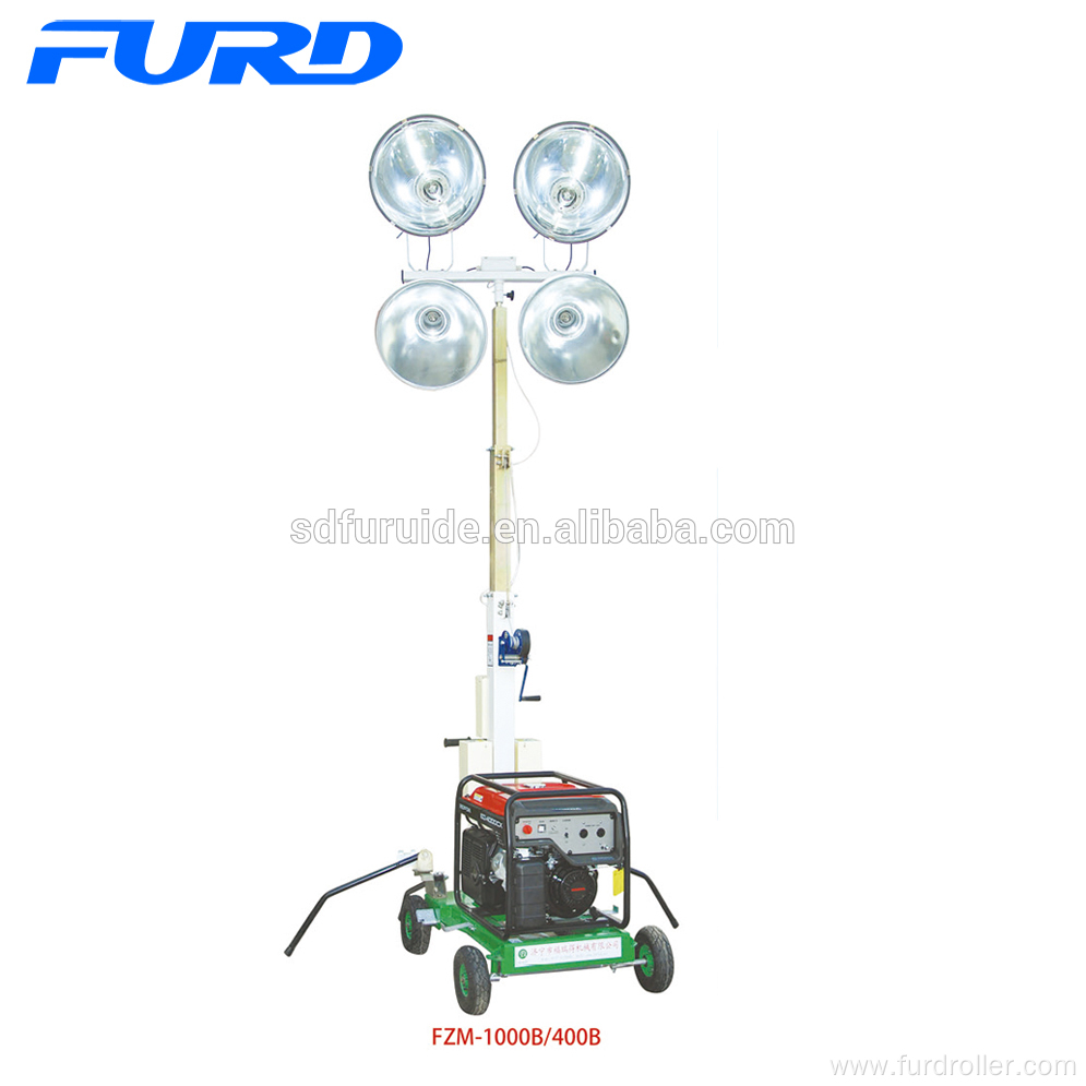 Outdoor Mobile Flood Lighting Tower with 6kw Generator (FZM-1000B)