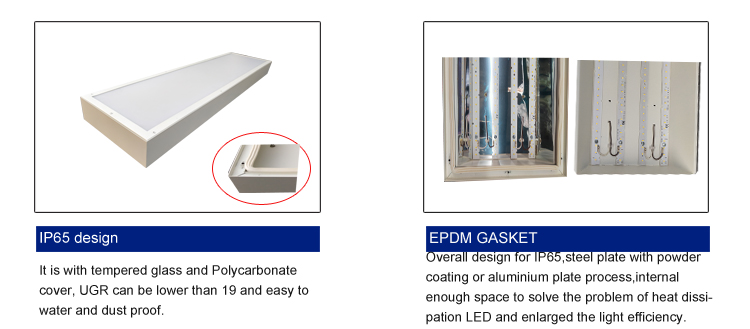 105LM LED IP65 SQUARE SURFACE PANEL LIGHT 1200X300 40W HOSPITAL LABOETORY DEDICATED