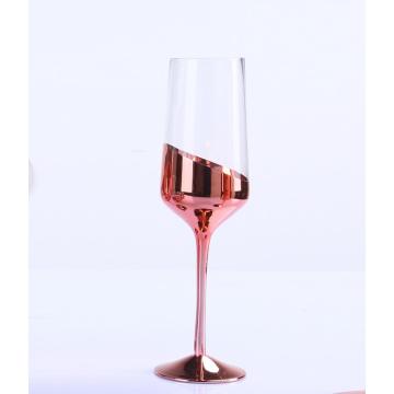 Hot Selling Hand Blown Electroplating Rose Gold Wine Glasses