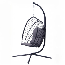 Foldable PE Rattan Hanging Egg Swing Chair