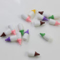 Newest Design Kawaii Cabochons White Bottle with Colorful Covers Cheap Resin Material Beads for DIY