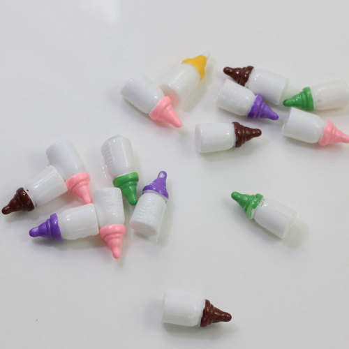 El más nuevo diseño Kawaii Cabochons Botella blanca con cubiertas coloridas Perlas de material de resina baratas para bricolaje