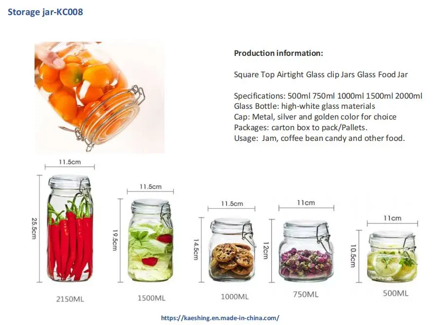 Clear Clip Top Jars, Glass Storage Jars