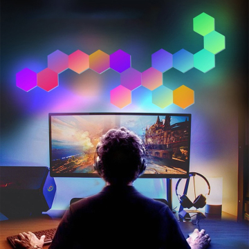 Hexagonal Wall Lamp: Light Sensitive LED Night Light