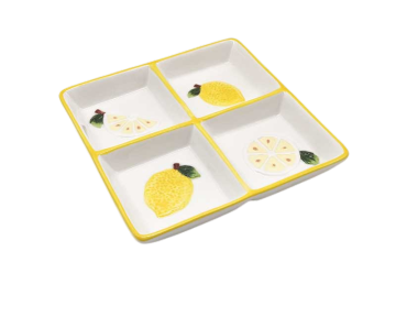 Lemon cutlery and plates