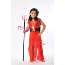 Kids Girl Red Clothes Devil Costumes For Halloween Decoration
