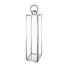 Square Silver Hurricane Candle Lantern