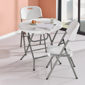 Portable White Plastic Folding Dining Tables Chairs