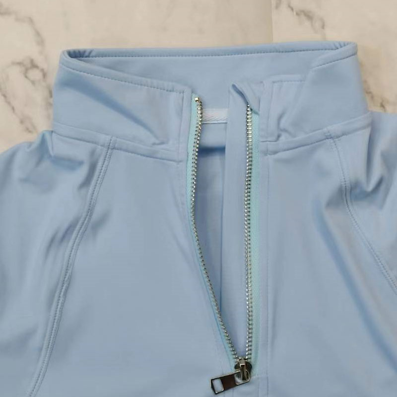 Top anti-uv equestre femminile azzurro